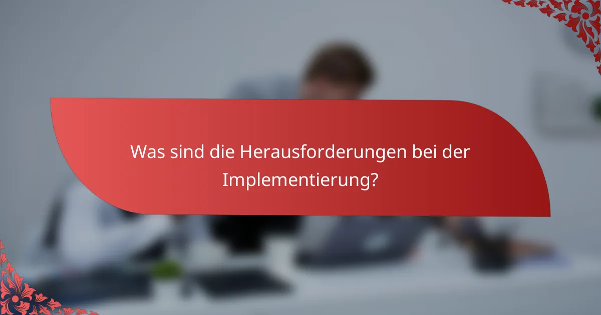 Was sind die Herausforderungen bei der Implementierung?