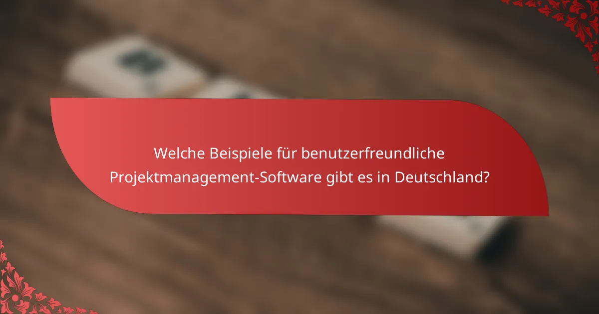 Welche Beispiele für benutzerfreundliche Projektmanagement-Software gibt es in Deutschland?