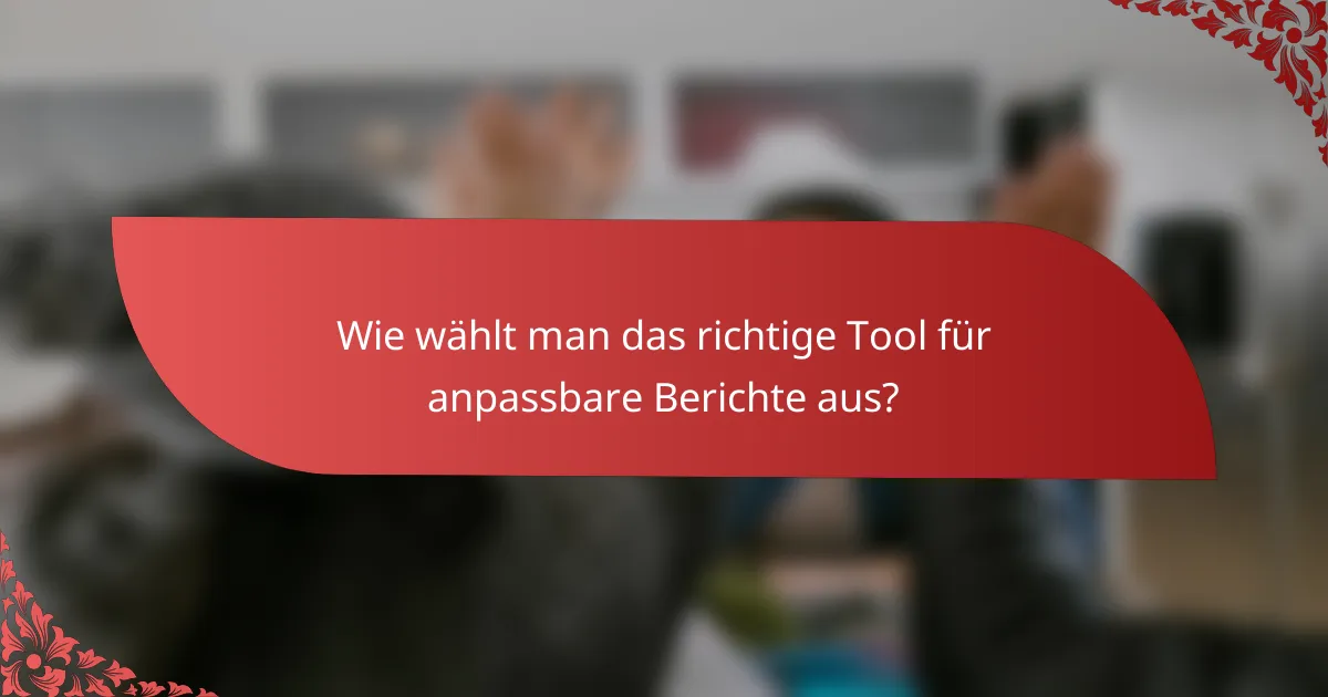 Wie wählt man das richtige Tool für anpassbare Berichte aus?